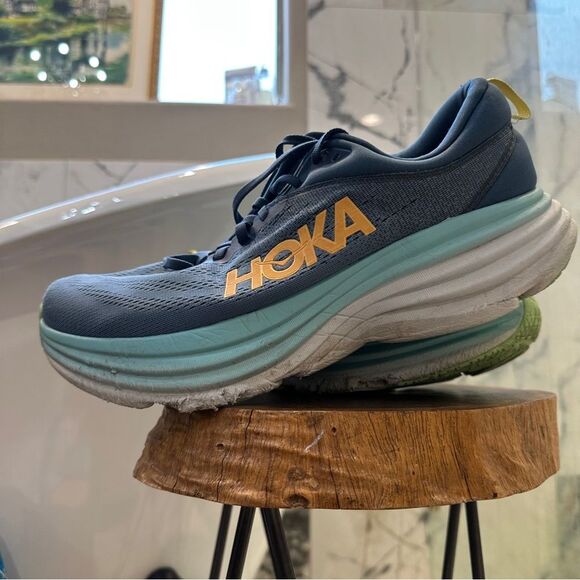 HOKA Bondi 8 Men's Size 13 Wide - outsole dmg - Picture 8 of 12